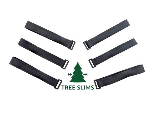 Six Tree Slims hook-and-loop straps for compressing an artificial Christmas tree